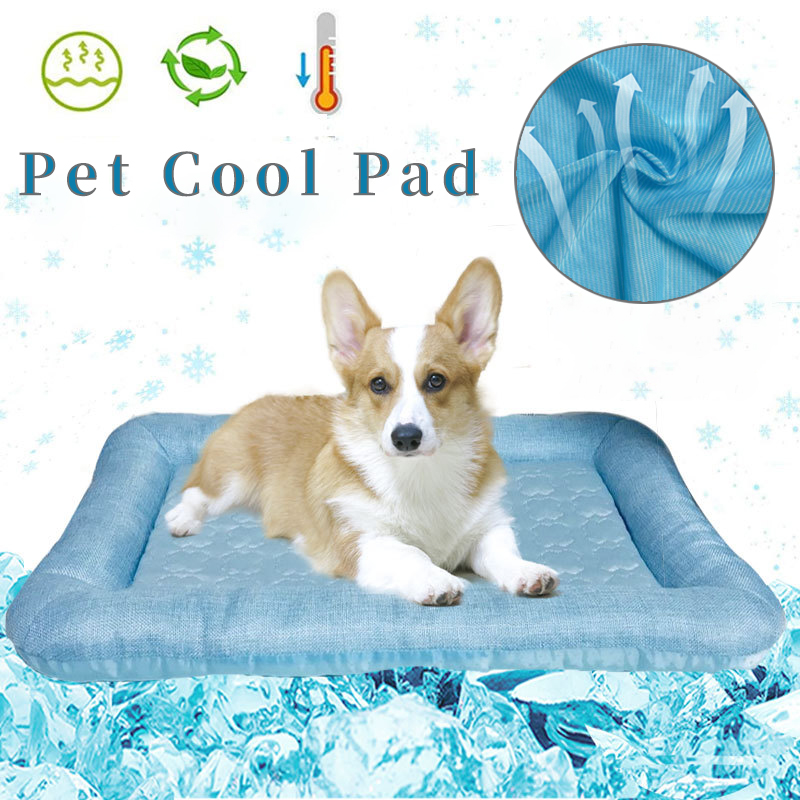 3 Size Pet Cooling Mat Pet Foldable Cool Pad Linen Sleeping Bed for