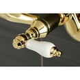 thumbnail image 4 of Kingston Brass KS512PB Kingston Two-Handle 2-Hole Wall Mount Bar Faucet in Polished Brass, 4 of 8