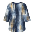 thumbnail image 5 of Tqcoqu Women's Casual Loose Tunic Tops Blouses,V Neck 3/4 Sleeve Floral Print Fit Tops,Navy Women's S-XL, 5 of 7
