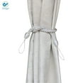 thumbnail image 2 of Deago 2 Pairs Curtain Ropes Tiebacks Decorative Handmade Tie Backs Curtain Holdbacks Holders Cord with 4 Metal Screw Hooks for Window Sheer Drapes Indoor Outdoor, White, 2 of 7
