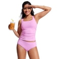 thumbnail image 3 of Top Tankini CRZ YOGA Cuello Cuadrado con Relleno y Fruncido Rosa Talla L, 3 of 4