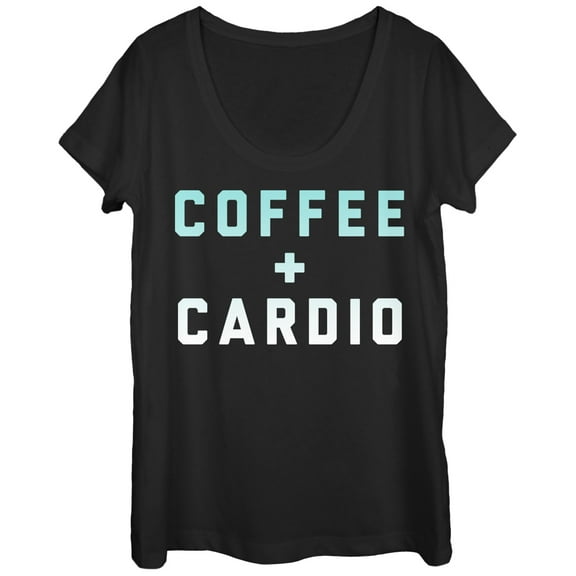 Women's CHIN UP Cardio and Coffee Scoop Neck Black X Large