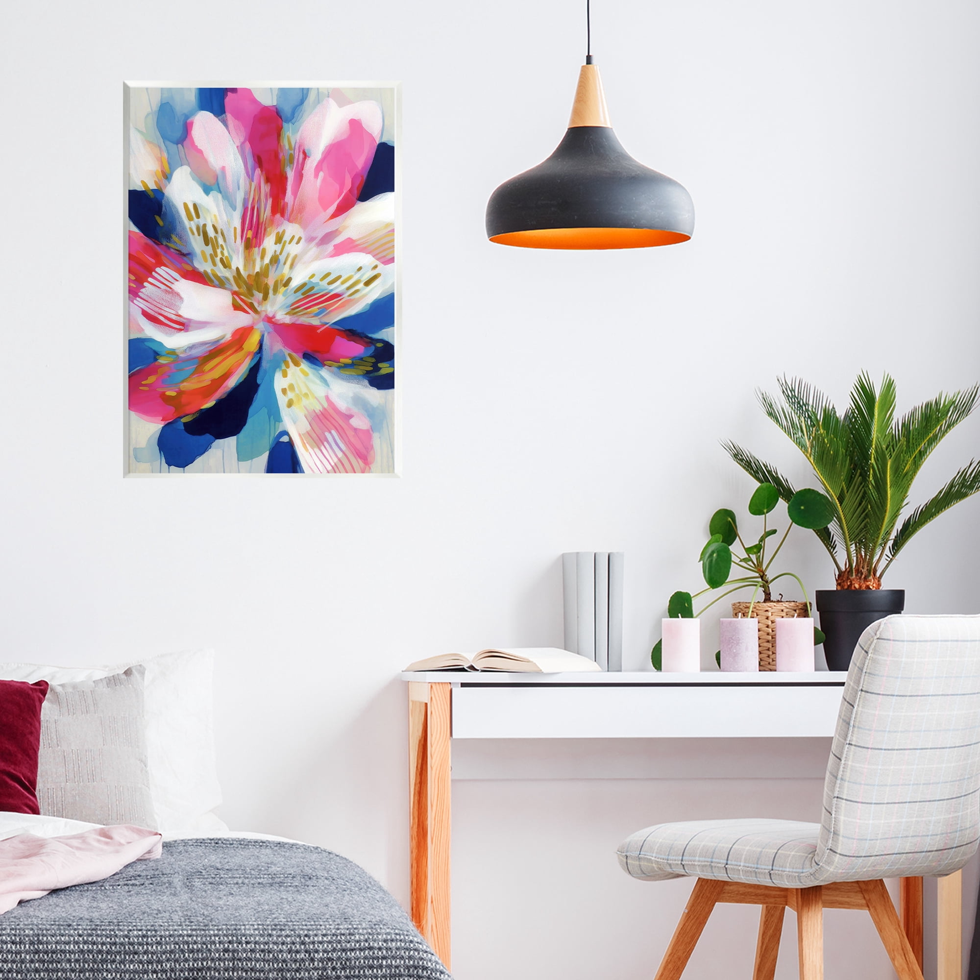 Stupell Industries Lily In Pink & Blue Wall Plaque Art, design by Chromatic Storm Studio