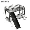 thumbnail image 4 of DreamBuck Twin over Twin Bunk Bed with Slide, Metal Bunk Beds with Guardrails and Ladder, Low Bunk Bed for Teens, Adults, Space-saving Bunk Bed for Bedroom, No Box Spring Needed, Noise Free, Black, 4 of 10