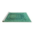 thumbnail image 2 of Ahgly Company Machine Washable Indoor Rectangle Medallion Turquoise Blue Traditional Area Rugs, 7' x 10', 2 of 4