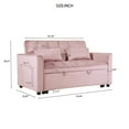 thumbnail image 6 of Convertible Sofa Bed, 3-in-1 Pull-Out Sleeper Loveseat with Adjustable Reclining Backrest & Storage Ottoman, Space-Saving Design for Living Rooms & Small Spaces, Soft Pink Sofa, 6 of 9