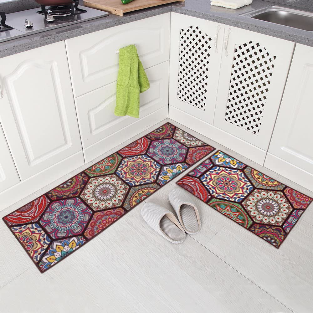 15X23" Kitchen Bath Doormat Non-Slip Bathmat Rug Carpet Black Leater with gold 