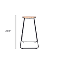 thumbnail image 4 of Mainstays 28"H Backless Stool - Black Metal Base with Natural Wood Seat - Stacking Set of 4, 4 of 6