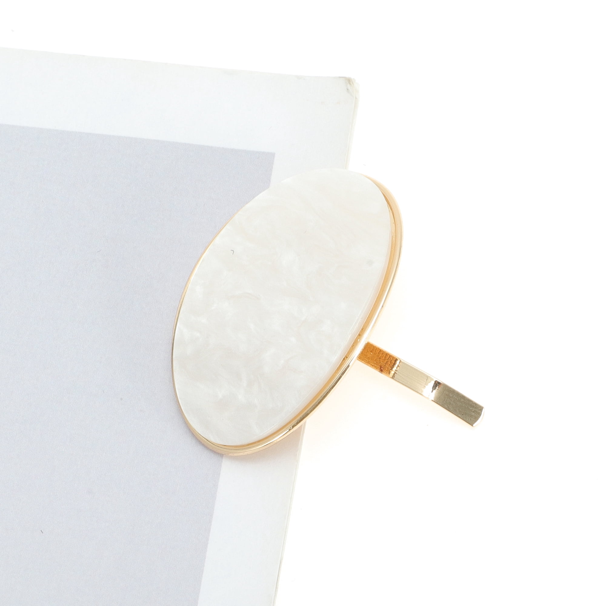 Unique Bargains Stylish Oval Ponytail Buckle Hair Clip for Women 1 Pc Beige