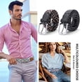 thumbnail image 5 of Cinturón elástico trenzado de 2 piezas para hombres y mujeres, cinturón tejido multicolor, cinturón elástico de lona, 5 of 5