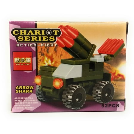 - Chariot Series Arrow Shark Truck Blocks 52pc Building Set, Green Red