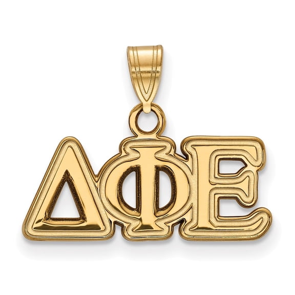 925 Sterling Silver With GP LogoArt Delta Phi Epsilon Small Pendant; for Adults and Teens; for Women and Men
