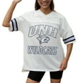 thumbnail image 3 of Women's Gameday Couture White New Hampshire Wildcats Iconic Oversized Fashion Jersey, 3 of 5