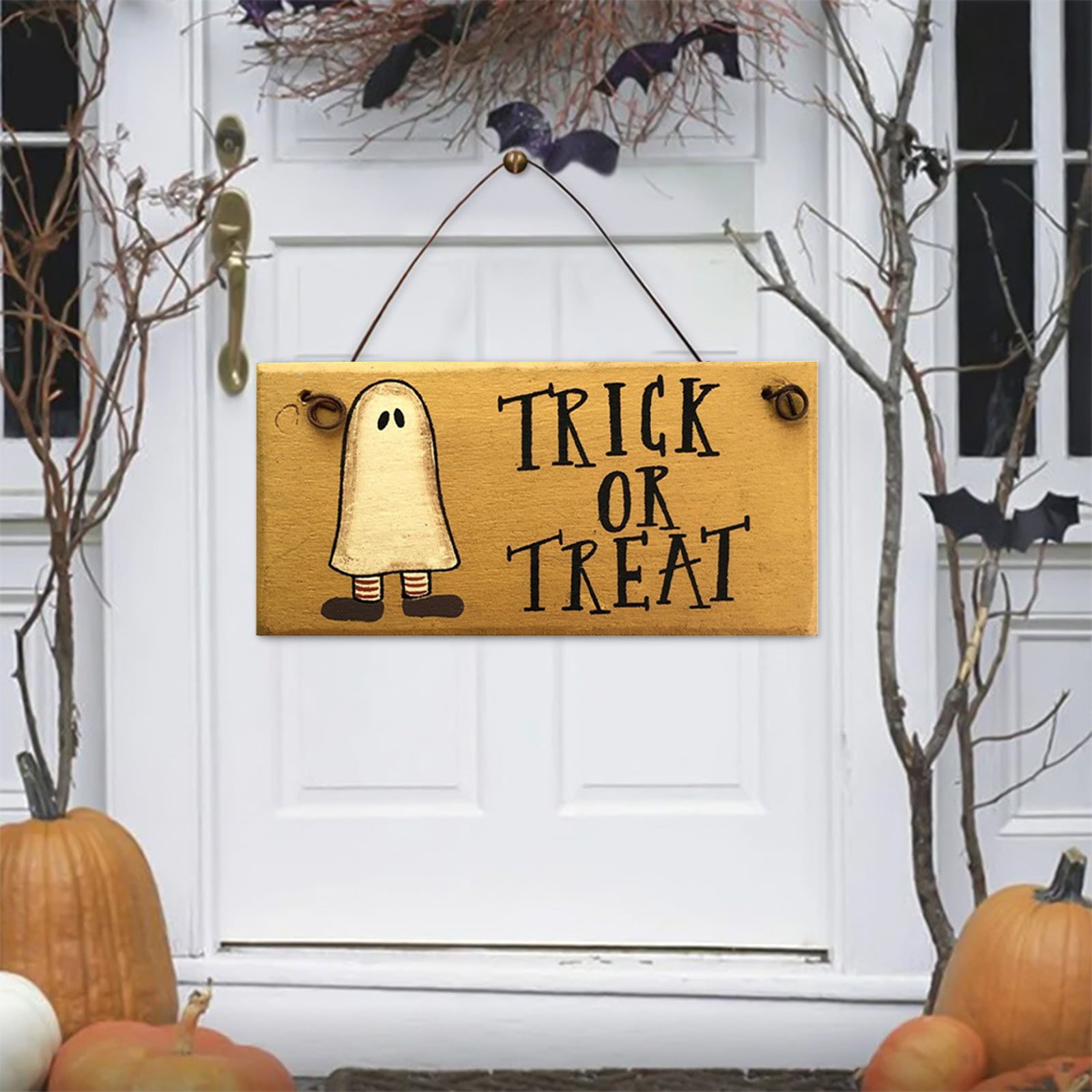  Halloween Cute Witch House Decorations Door Hanger Sign,  Wooden Halloween Welcome Sign, Cute Halloween House Door Wall Decorations  with Rope : Patio, Lawn & Garden