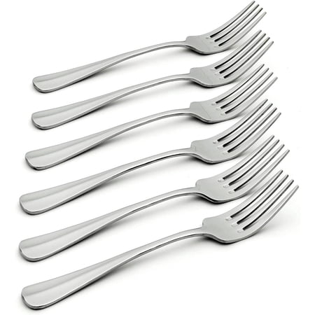 18/0 Stainless Steel Dinner Forks Set of 6 Everyday Flatware by Oneida Savor