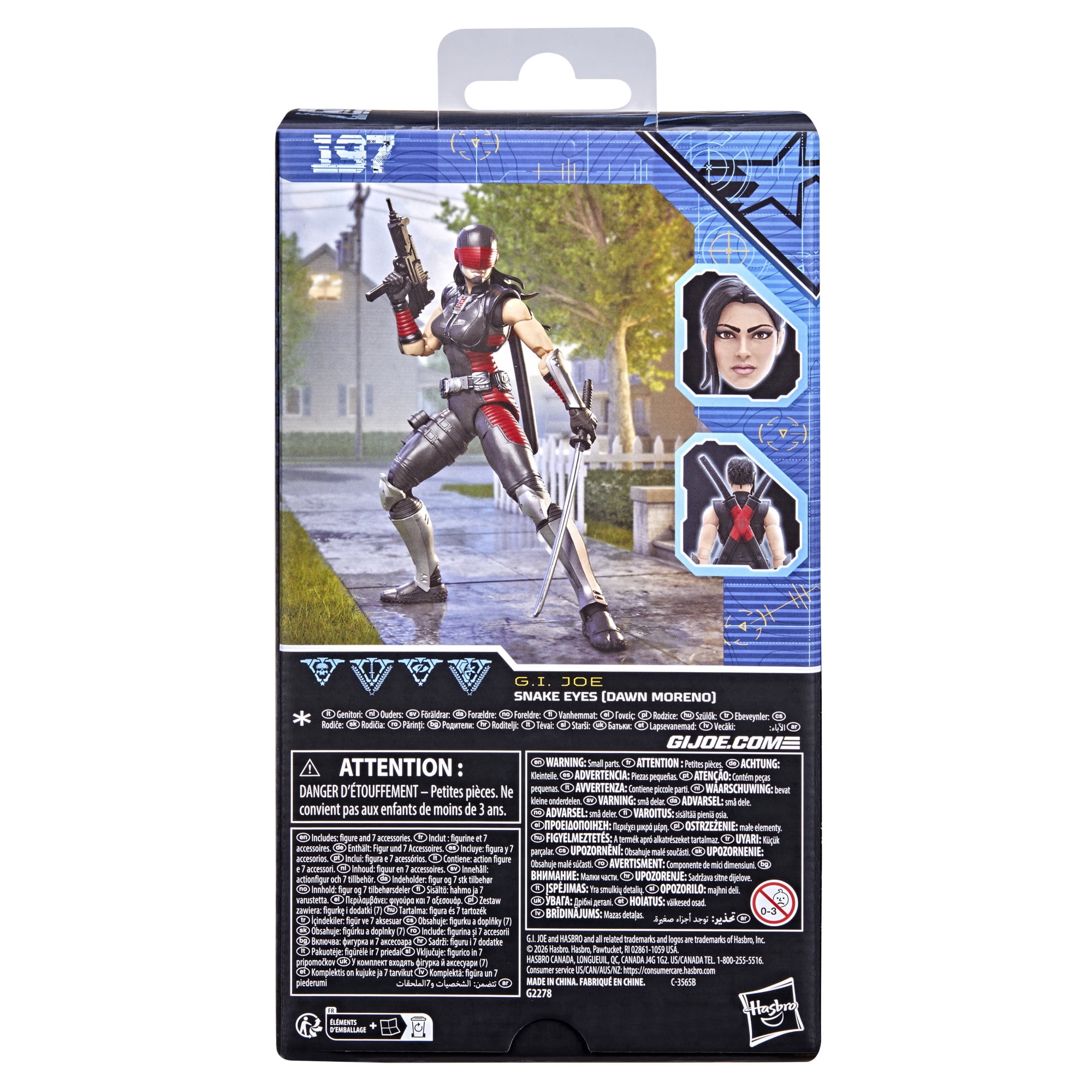 G.I. Joe Classified Series 197, Snake Eyes (Dawn Moreno), 6 Inch Action Figure
