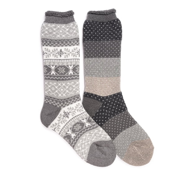 MUK LUKS Women's 2 Pair Pack Tall Heat Retainer Boot Socks