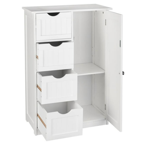 Ktaxon Wooden Bathroom Floor Cabinet,Side Storage Organizer Cabinet ...