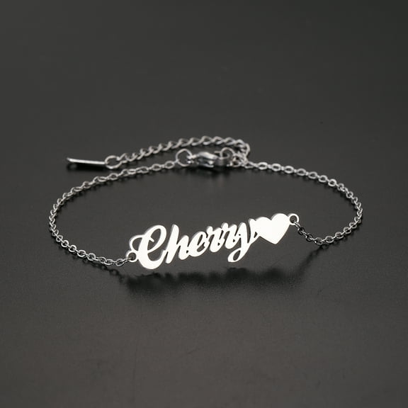 Personalized Custom Heart Name Bracelet for Women Men Stainless Steel Customized Nameplate Handmade Bangle Jewelry Gift