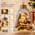 thumbnail image 2 of Glowing Christmas Story Ornament, Light-Up Mini Angel Holiday Scene with Warm LED Light, Clear Bell Shape Keepsake Gift Decor, 2 of 2