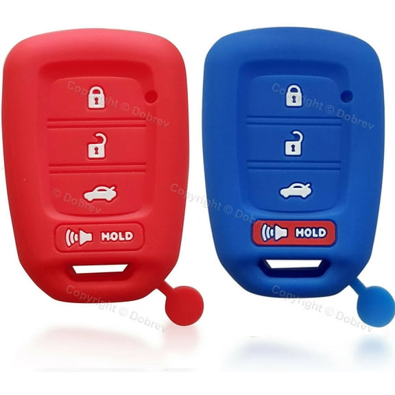 Silicone Rubber Cover Case Protector Fob Entry for Honda Accord CR-V Civic key (red and blue)