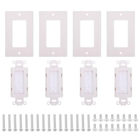 SASABAXI Brush Style Wall Plate White 4Pcs 4.4x2.7in