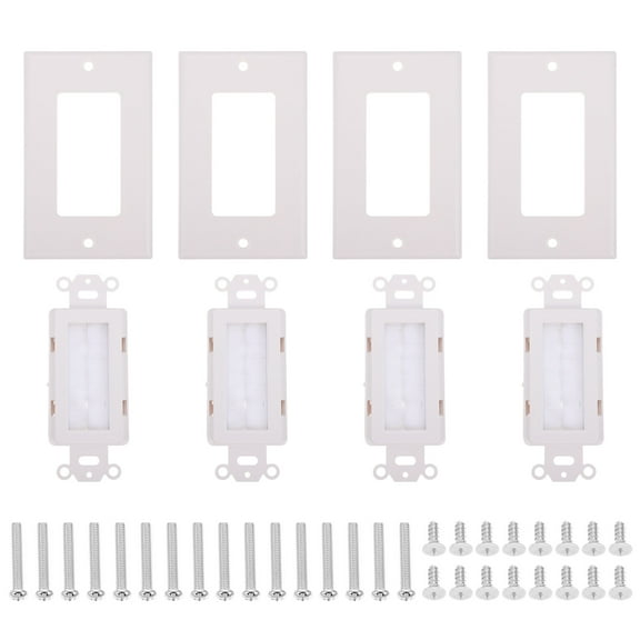 SASABAXI Brush Style Wall Plate White 4Pcs 4.4x2.7in