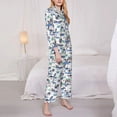thumbnail image 3 of Lsque Hawaii Palms Pattern Long Sleeve Pajama Set for Women - Soft 2-Piece Sleepwear and Loungewear Set with Pockets, Comfy Nightwear-Small, 3 of 7