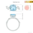 thumbnail image 5 of ANGARA Natural Nature Inspired Cushion 2.7 ct Aquamarine Ring in 14K White Gold for Women (Size-9mm) | March Birthstone, Birthday, Anniversary, Jewelry Gift for Women | Natural Aquamarine Ring, 5 of 10
