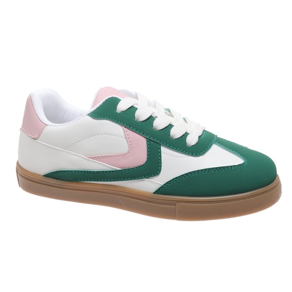 Outwoods Kids Fast-56 Lace Up Fashion Sneakers, Emerald Green Combo (11)