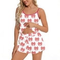 thumbnail image 2 of Stamzod Women's Pajama Set 2 Piece Sleepwear Loungewear Sleeveless Tops and Shorts Lounge Set Red F L, 2 of 4