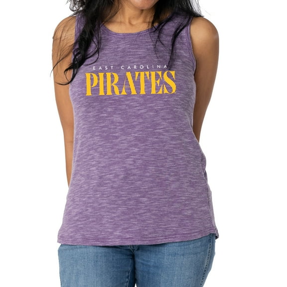 Women's Purple ECU Pirates Blake Sandwash Rib-Knit Tri-Blend Tank Top