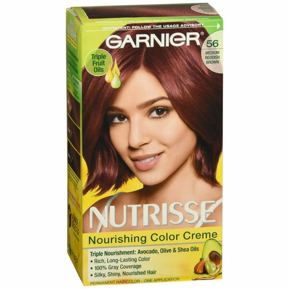 Garnier Nutrisse Nourishing Color Creme, 56 Medium Reddish Brown 1 ea (Pack of 4)