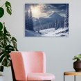 thumbnail image 3 of Fenyluxe Canvas Wall Art Snowy Mountain Trees Sun Shining Print on Canvas for Home Decor, Ready to Hang Wall Art Decor 16x12in, 3 of 6
