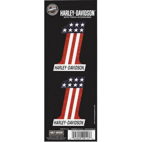 Harley Davidson #1 Autocollant Drapeau Américain