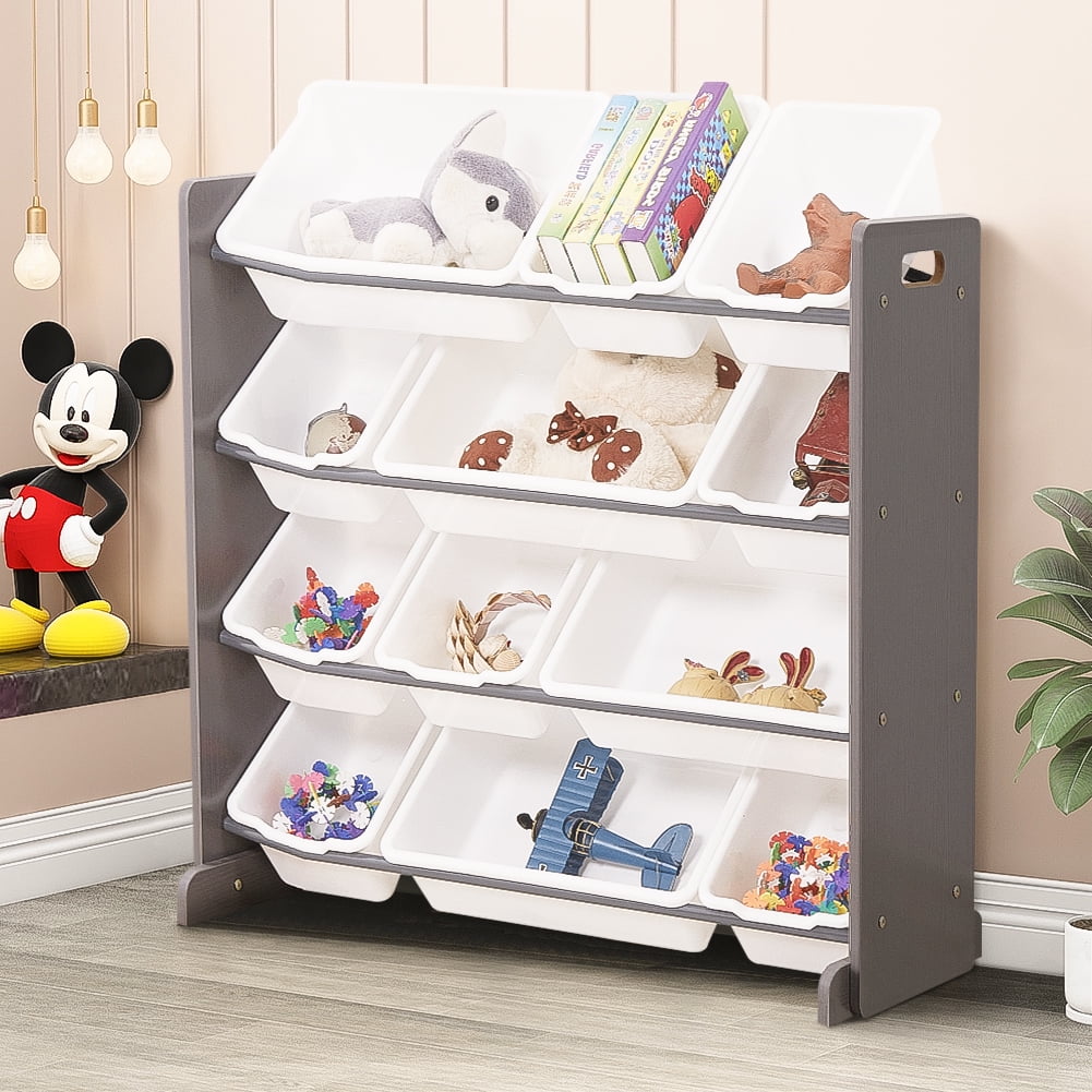 Kepooman Kids Toy Organizer With with 12 Plastic Bins Kepooman Kids Toy Organizer With with 12 Plastic Bins