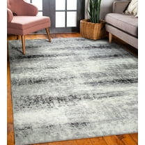 Leick Home Zielle Area Rug with Soft Shag in Watercolor Gray 7-ft-10-in x 10-ft