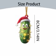 witspace Pickle Christmas Ornaments Cute Cucumber Ornament Funny Christmas Tree Ornament Pickle Hanging Ornaments for Christmas Tree Festive Holiday Decor Cute Cucumber Santa Hat Gifts