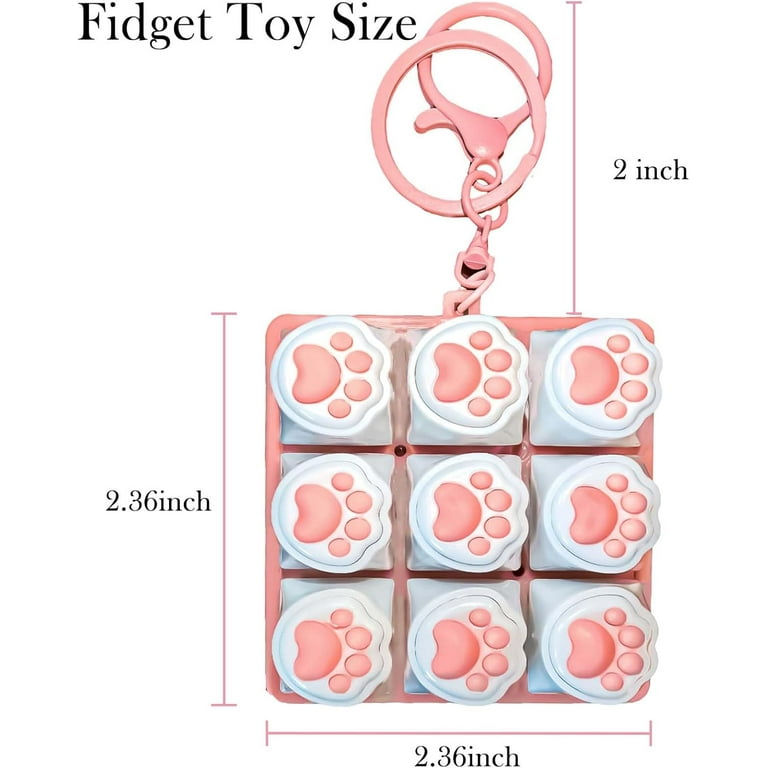 2PCS Keyboard Fidget Toy, 9 Key Mini Sound Cat Paw Creamy Clicker