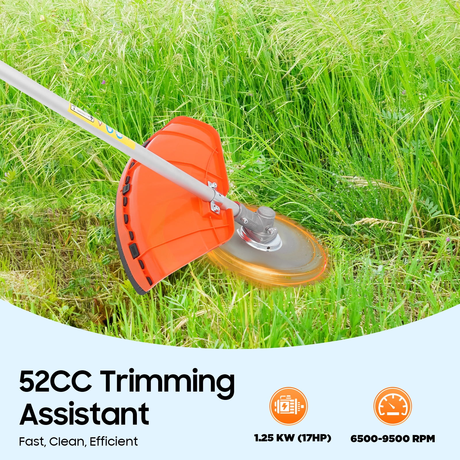 TFCFL 52cc 5-in-1 Multi-Functional Trimming Tool Two-stroke 2.3HP Trimming Tool Multifunctional Gas Hedge Trimmer for Yards Gardens Farms