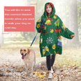 thumbnail image 4 of Wearable Oversized Blanket,Green Christmas Santa and Snowman Pattern Wearable Blanket Hoodie for Adults,Cozy Hooded Blankets with Super Pockets,Super Warm Fuzzy Pullover for Women & Men, 4 of 6