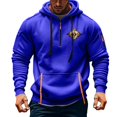 thumbnail image 3 of Jinhomg Men's Tactical Cargo Hoodie Big and Tall Comfy Quarter Zip Sweatshirts Casual Loose Multi-Pocket Athletic Hooded Pullover 90 off Clearance Sale Blue M, 3 of 5
