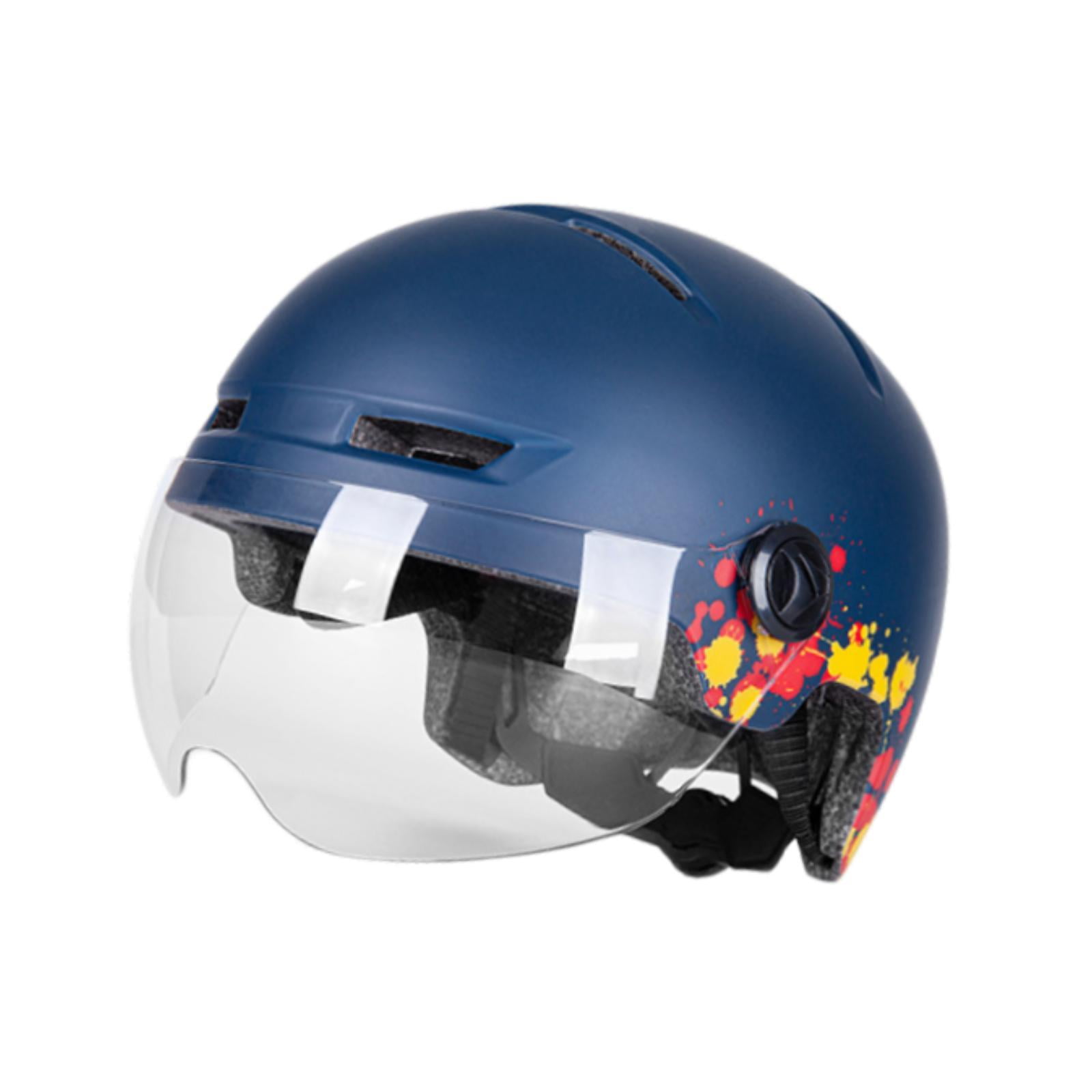 Baoblaze Electric Helmet with Light and Visor Adjustable Cycling Helmet Dark Blue
