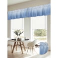 thumbnail image 6 of 2 Panels Light Blue Ombre Valance for Windows, Modern Rustic Aqua Gradient Light Filtering Kitchen Curtains, Rod Pocket Window Treatment Curtain Valances for Living Room Bedroom, 42"x12", 6 of 9