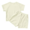 thumbnail image 6 of Birthday Girl 2 Years Old Outfit Girls Outfits, Boys and Girls Summer Solid Color Fashion Short Sleeve Set Casual Top Shorts Two Piece Set, 6 of 9