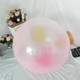 thumbnail image 2 of Greeniant Juguete de bola de burbujas para niños, suministros simples para fiestas, juguetes para niños y niñas, bola inflable de Color sólido Deportes acuáticos Rosa/70cm Greeniant OD017022-01, 2 of 6