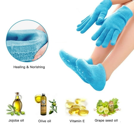 Moisturizing Whitening Fluid - Pinkiou Soften Silicon Spa Gel Socks + Whiten Exfoliating Moisturizing Gloves Anti Cracked Essential Oil Glove & Sock