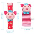 thumbnail image 7 of 0-6 months old baby wrist bell, animal socks with sound, cotton monkey elephant pig dog shape socks, children Soft Arm Wrist Rattles Foot Finder Ankle Sock for Newborn Baby, 7 of 7