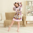 thumbnail image 3 of FORMRS Niños Bathrobe Unisex Hooded Robe Soft Plush Pajamas Sleepwear, Size 2-3T, Watercolor Jam, 3 of 7