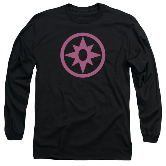 Green Lantern Pink Emblem Long Sleeve Adult 18/1 T-Shirt Black
